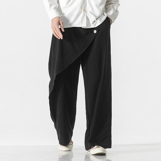 Pantalones Holgados de Algodón y Lino - Estilo Retro Tallas Grandes para Hombre - Image 3