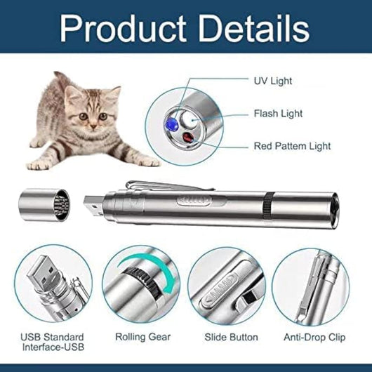 Juguete Interactivo para Gatos con Puntero LED y Varita - Entretenimiento para Gatos y Perros - Image 3