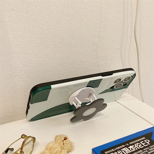 Funda para Celular Geométrica Verde Oscuro con Soporte - Image 3