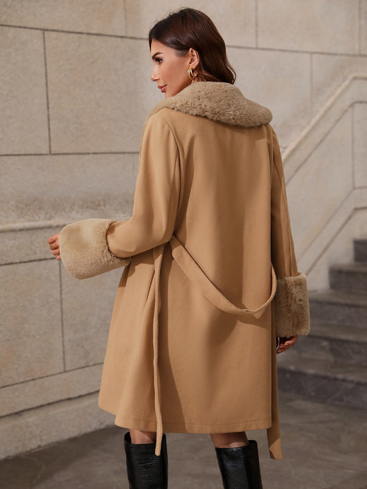 Abrigo Tipo Trench Cardigan para Mujer con Solapa y Cierre Simple - Image 10