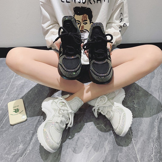 Zapatillas Deportivas Mujer Brillantes con Strass Completo para Verano - Image 8