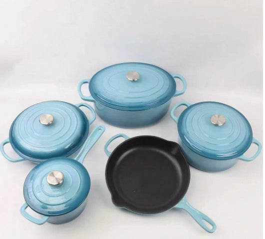 Juego de Cocina de Hierro Esmaltado: Sartén y Olla para Guisos - Image 8