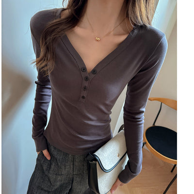 Polera Térmica Cuello en V Manga Larga con Forro Polar - Image 8