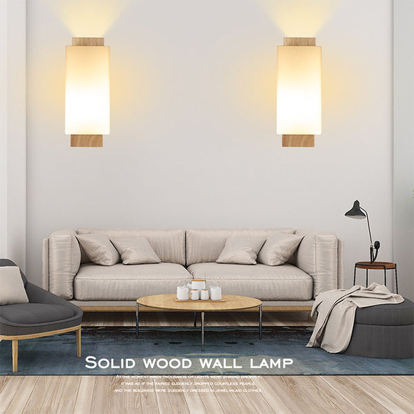 Lámpara de Pared Japonesa Minimalista en Madera Maciza
