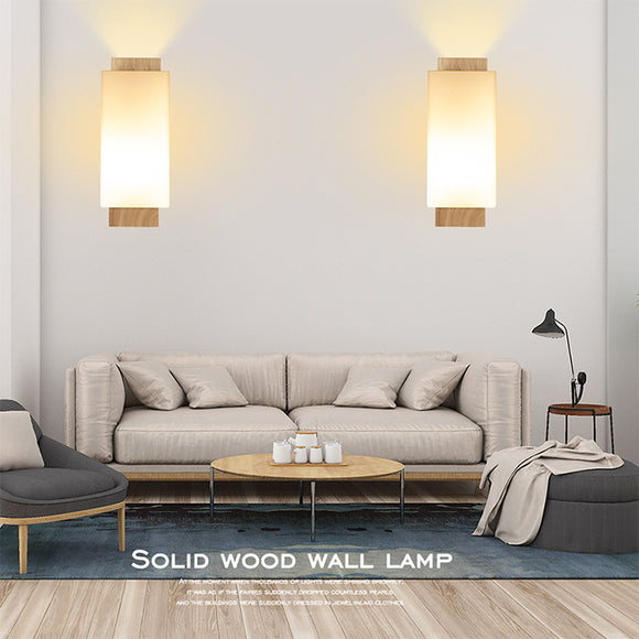 Lámpara de Pared Japonesa Minimalista en Madera Maciza