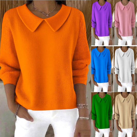 Blusa Suelta Casual de Manga Larga en Colores Lisos - Image 22