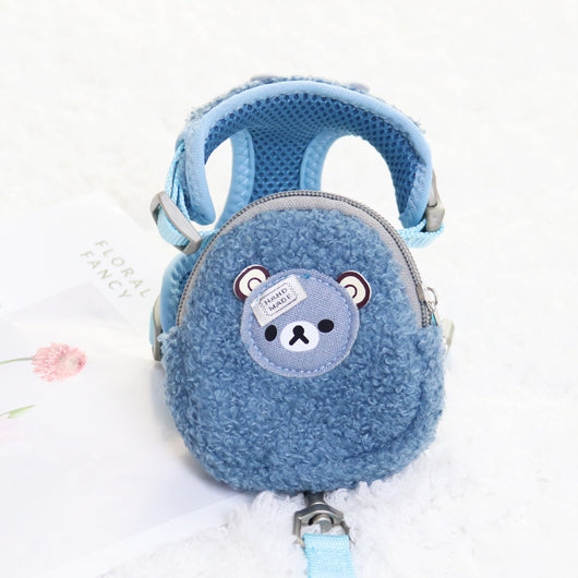 Mochila de Mascotas Fleece con Arnés Pecho y Cuerda de Tracción - Image 6
