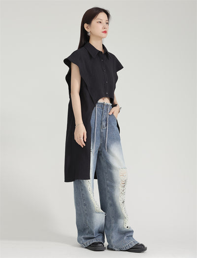 Cardigan Corto Irregular para Mujer - Manga Corta Versátil - Image 12