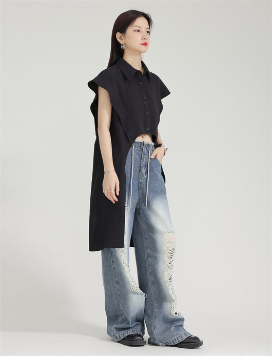 Cardigan Corto Irregular para Mujer - Manga Corta Versátil - Image 12