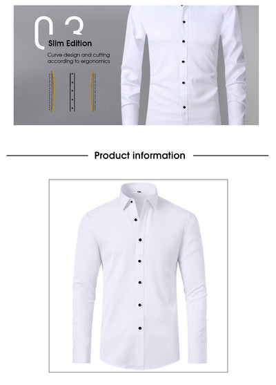 Camisa Ejecutiva de Línea Delgada en Color Sólido - Image 23