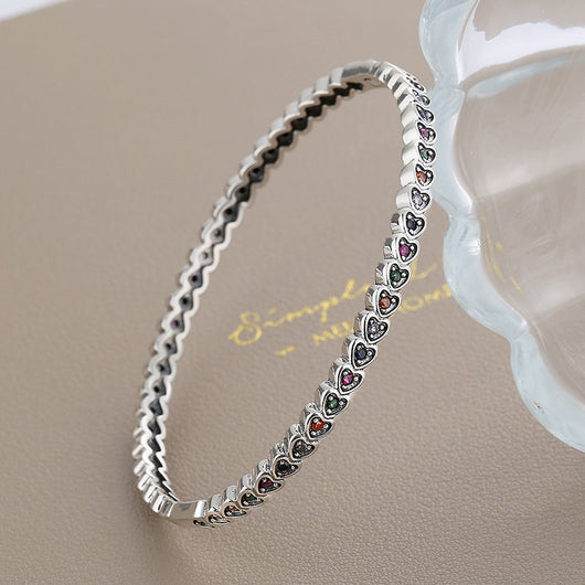 Pulsera de Plata S925 Estilo Punk Retro para Mujer con Diseño de Amor - Image 9