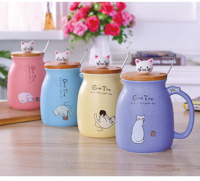 Taza Térmica Infantil con Tapa - Diseño Gatito Cerámica para Leche y Café - Image 10