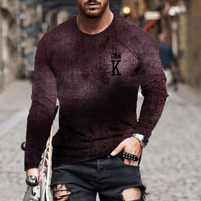 Camiseta Manga Larga Hombre Impresión 3D Cuello Redondo - Image 7