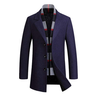 Blazer Casual para Hombre con Solapa y Bufanda de Lana - Image 3