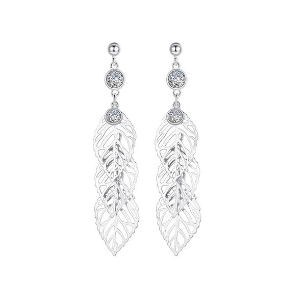 Aretes de Plata 925 con Hoja Larga Elegante - Image 3