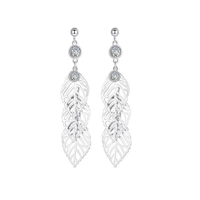 Aretes de Plata 925 con Hoja Larga Elegante - Image 3