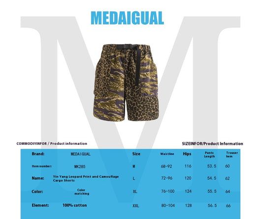 Shorts Cargo Camuflado con Estampado Leopardo - Unisex - Image 6