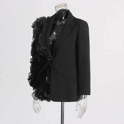 Blazer Mujer Diseño Asimétrico con Volantes en Tul - Image 10