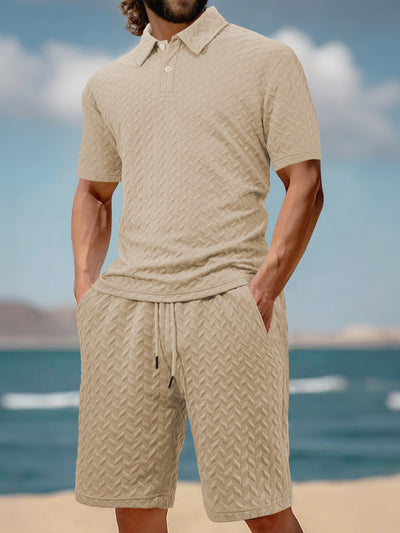 Camisa Casual de Manga Corta con Solapa para Hombre - Conjunto Versátil de Verano - Image 15