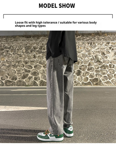 Jeans Grises Holgados de Pierna Recta para Hombre - Image 15