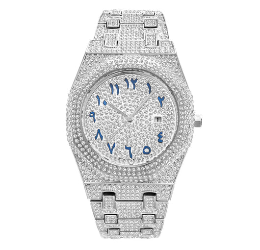 Reloj de Cuarzo para Hombre con Escala Árabe y Diamantes Hip Hop Europeo - Image 11