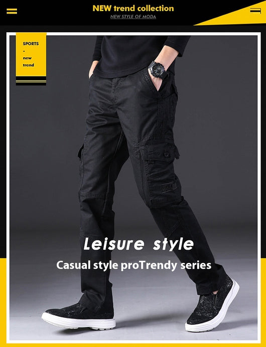 Pantalones de Trabajo Hombre Algodón Puro Bolsillos Múltiples Corte Recto - Image 12