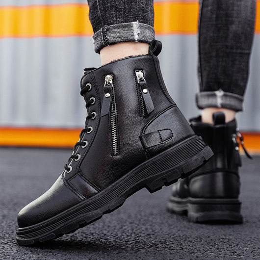 Botas de Cuero para Hombre - Estilo Casual Moderno - Image 8