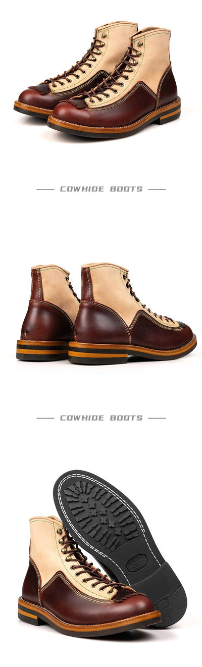 Botas de Motocicleta Estilo Retro Americano para Hombre - Image 13