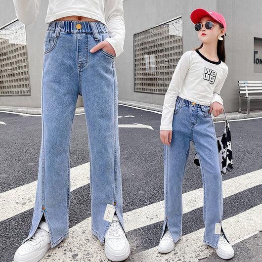 Pantalones Acampanados con Corte Dividido para Niños Grandes - Skinny Stretch - Image 14