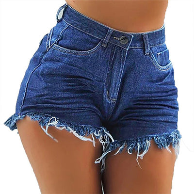 Shorts de Mezclilla Rotos con Flecos Sexys de Cintura Media - Image 13