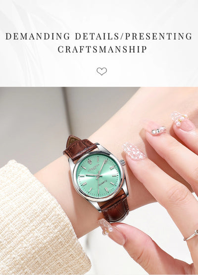 Reloj de Pulsera para Mujer con Correa de Cuero Genuino y Movimiento de Cuarzo Luminoso - Image 16
