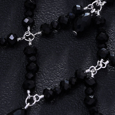 Diadema de Malla Negra Perla Estilo Retro para Trabajo Intenso - Image 11