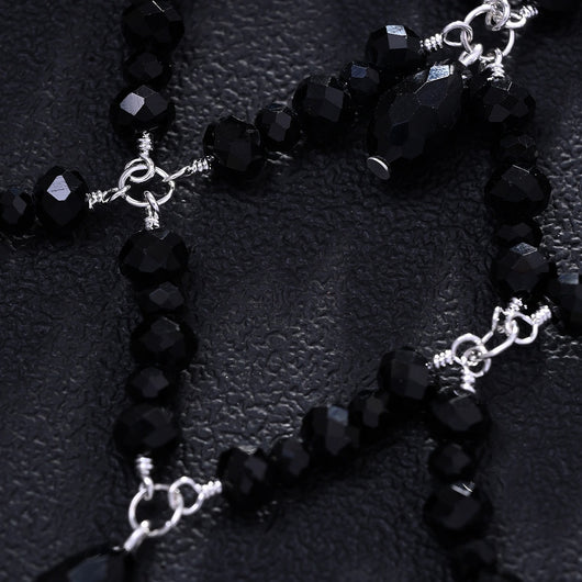 Diadema de Malla Negra Perla Estilo Retro para Trabajo Intenso - Image 11
