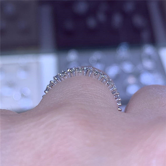 Anillo de Lujo Minimalista con Incrustación de Gota de Agua y Cristales - Image 5