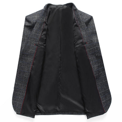 Blazer Cuadros Casual Elegante de Solapa Simple - Image 3