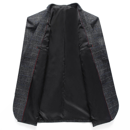 Blazer Cuadros Casual Elegante de Solapa Simple - Image 3