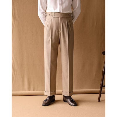 Pantalones de Invierno Rectos Cintura Alta para Hombre con Hebillas Parisinas - Image 8