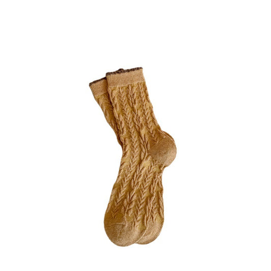 Calcetines de Lana Gruesa para Invierno Serie Amarilla con Cashmere Talla S - Image 2