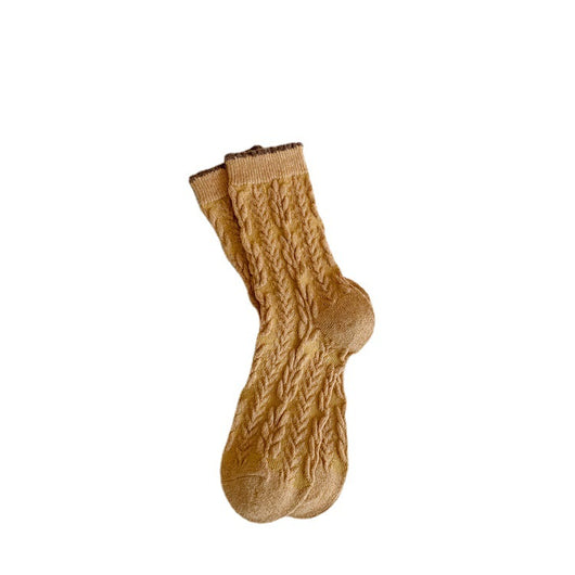 Calcetines de Lana Gruesa para Invierno Serie Amarilla con Cashmere Talla S - Image 2