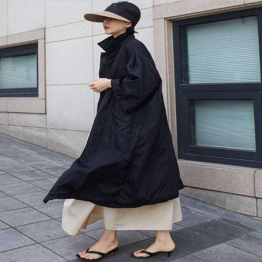 Abrigo Largo Tipo Gabardina para Mujer Talla Grande - Primavera y Otoño - Image 3