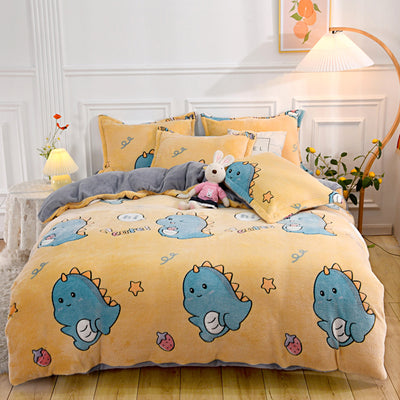 Juego de 4 Sábanas de Franela Gruesa Coral Estampadas - Image 6