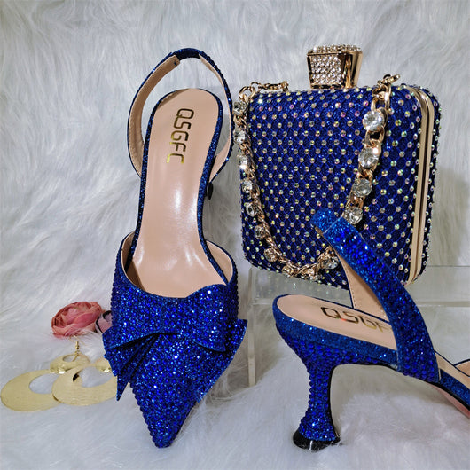 Sandalias Puntiagudas de Moda con Bolso de Cadena Diamantado - Image 10