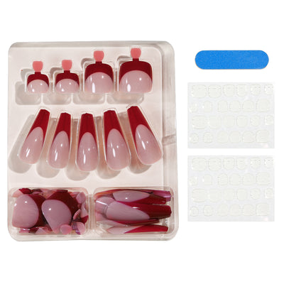 Set de Parches Correctores de Uñas Rojo Brillante para Manos y Pies - Image 10