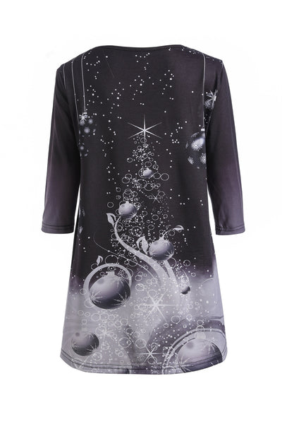 Playera Navideña con Estampado Festivo Cuello Redondo - Image 11
