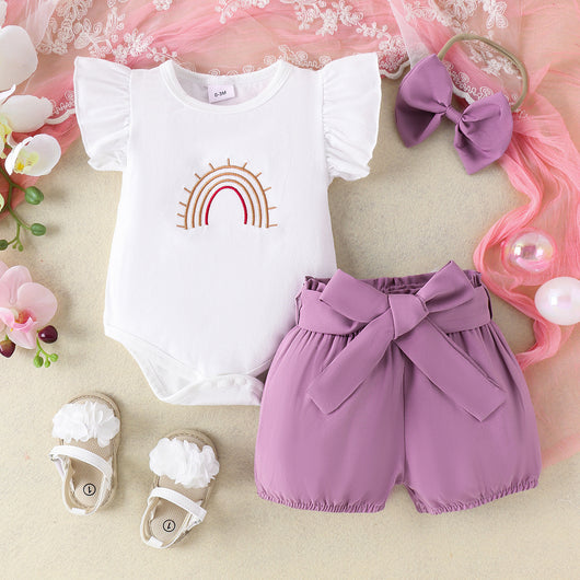 Mono Corto con Bordado Arcoíris Blanco - Image 7