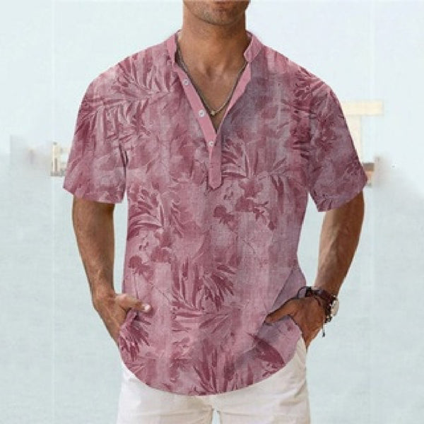 Camisa de Lino Cuadros Hombre - Manga Plaid Elegante