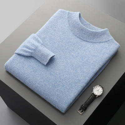 Suéter de Cuello Medio en Lana para Hombre - Pullover Ligero Otoño Invierno - Image 17