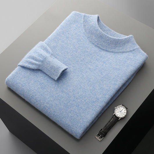 Suéter de Cuello Medio en Lana para Hombre - Pullover Ligero Otoño Invierno - Image 17