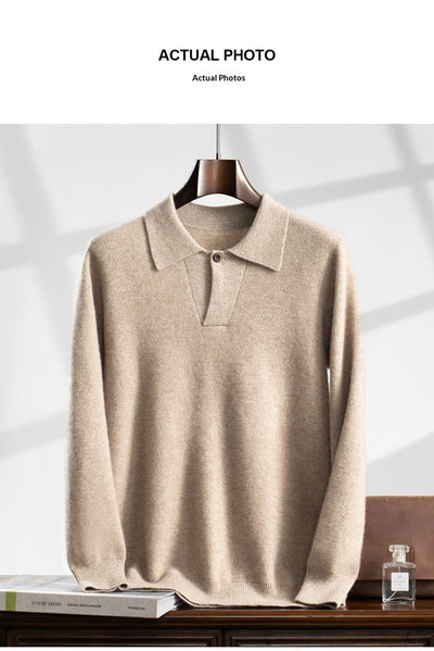Suéter Tejido Suelto con Solapa para Hombre - Estilo Casual Moderno - Image 13