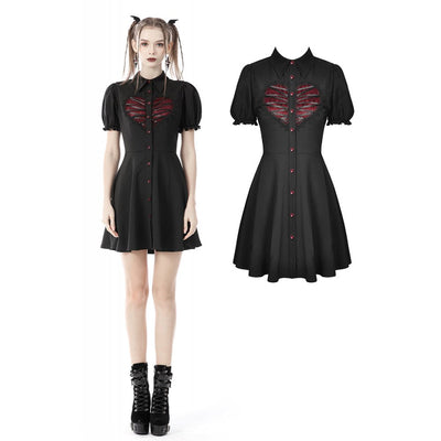 Vestido Casual Rojo con Botones en Forma de Corazón - Image 12